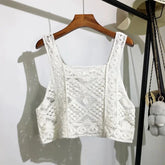 Crochet Hollow Out Geometric Pattern Knitted Top